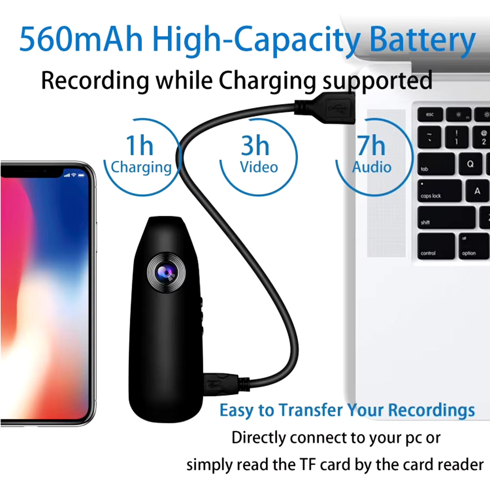 Mini Camera HD Portable Digital Video Recorder Body Camera Night Vision DVR Miniature Camcorder for Sport Meeting Back Clip Cam