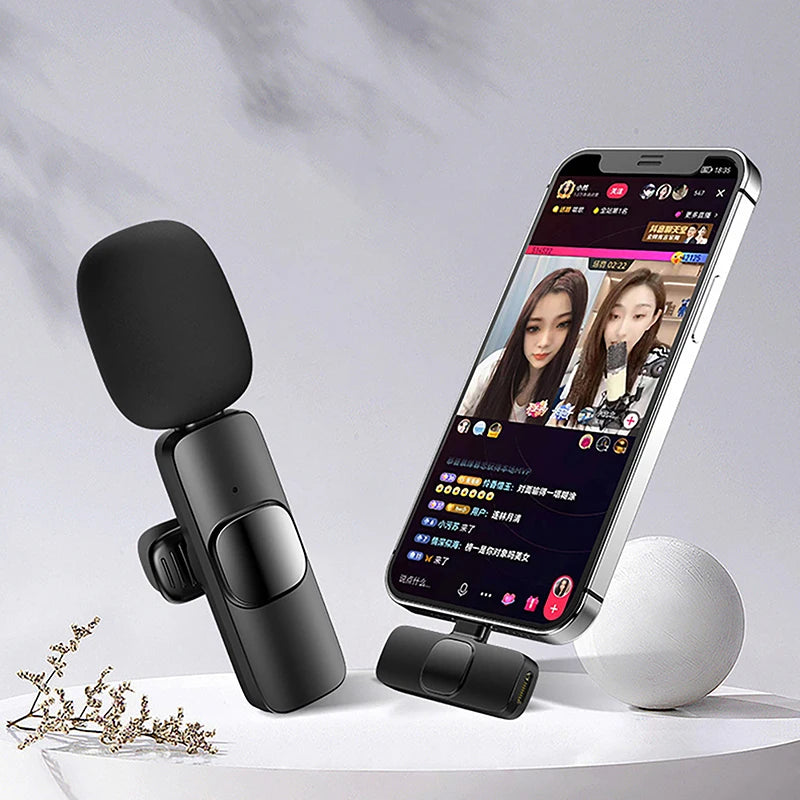 Wireless Microphone Audio Video Mini Mic For Phone Laptop Live Broadcast Gaming Mobile Phone Microphone Accessories