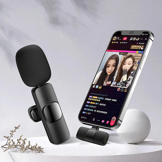 Wireless Microphone Audio Video Mini Mic For Phone Laptop Live Broadcast Gaming Mobile Phone Microphone Accessories